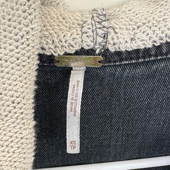 Free People Distressed Black and Gray Women's Jacket - Picture 4 of 10